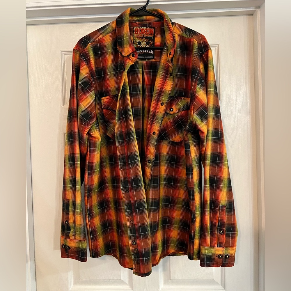 Dixxon hatebreed flannel, red and gold